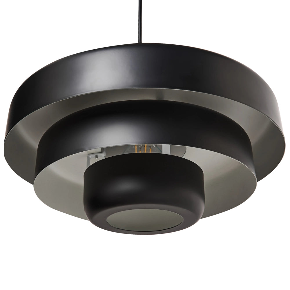 Lampadario a più livelli in metallo stile metà secolo scandinavo Nero stile scandinavo vintage