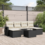 Set Divani da Giardino con Cuscini 7pz Nero Polyrattancod mxl 92764