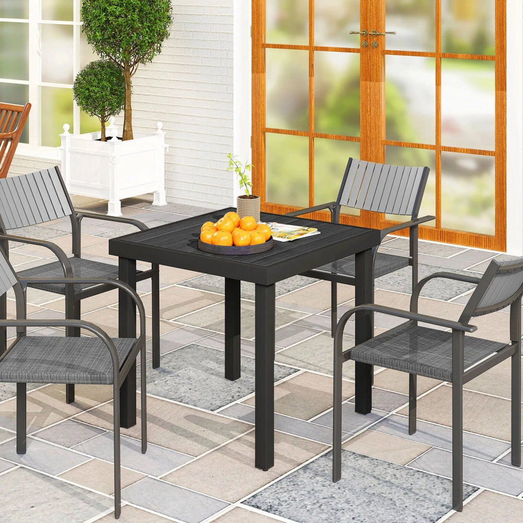 Tavolo da Giardino 78x78 cm Tavola da Pranzo Effetto Legno Nero