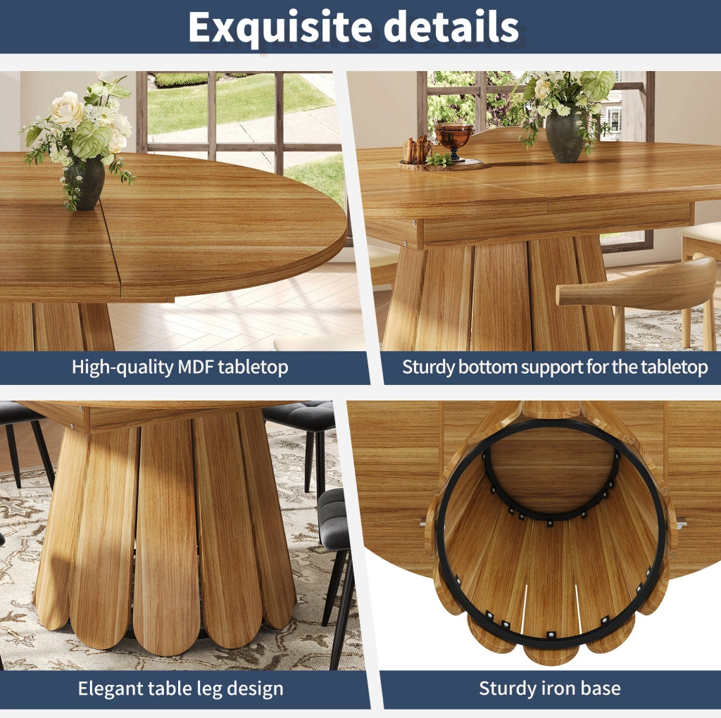 Tavolo da pranzo allungabile 118-158 cm in MDF e metallo marrone
