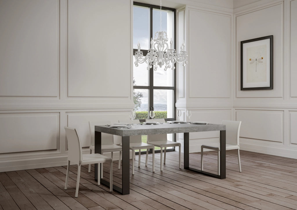 Tavolo allungabile 90x180/440 cm Tekno Cemento telaio Antracite