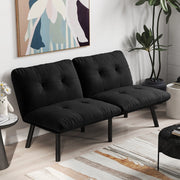 DIVANO LETTO pieghevole 87 x 58 x 25 cm Nero in velluto