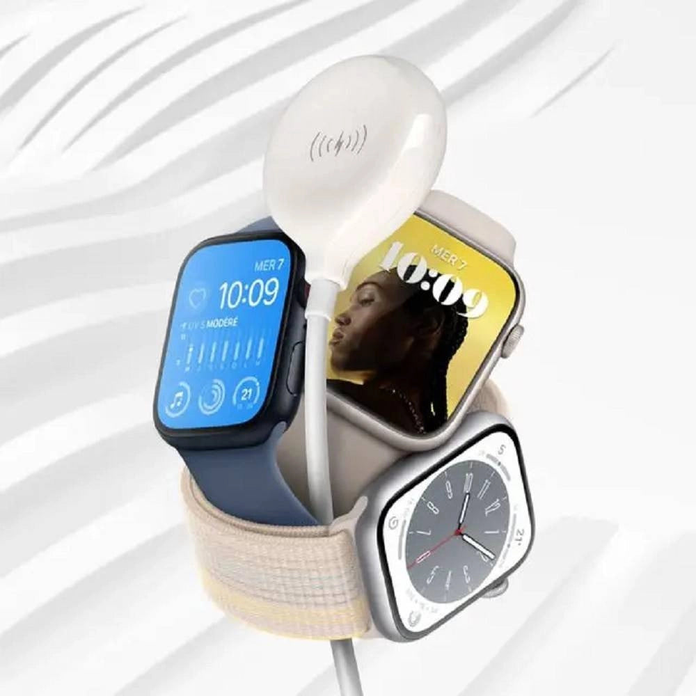 Trade Shop - Caricabatterie Wireless Magnetico Per Watch Potenza 3w Cavo Usb 1 Metro Ip7766 -
