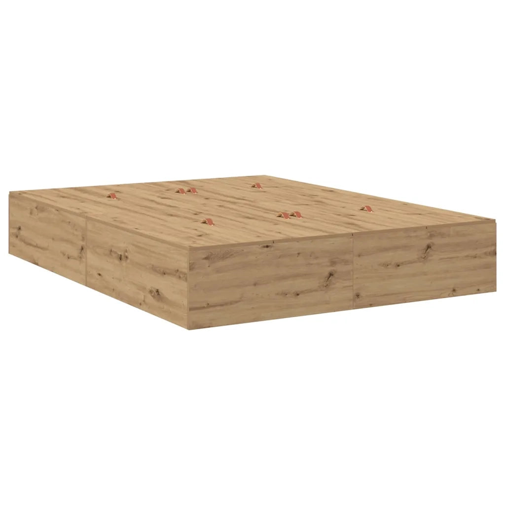 Struttura letto con contenitore Rovere artigianale 150 x 200 cm 3335388