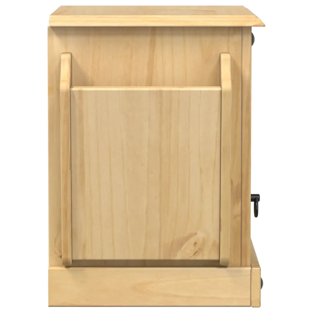 Comodino | Armadio da Notte | Mobiletto da notte Corona 45x35x47,5 cm in Legno Massello di Pino