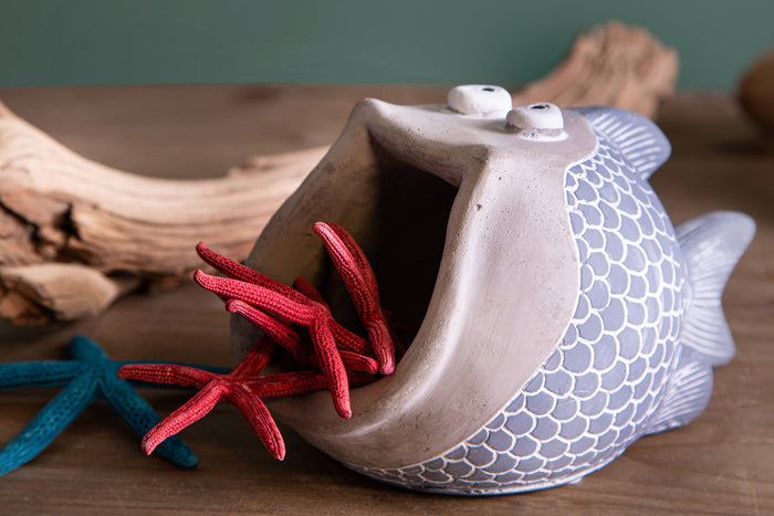 Set 2 Contenitori Decorativo Pesci 20x12,5 H 11,5 cm