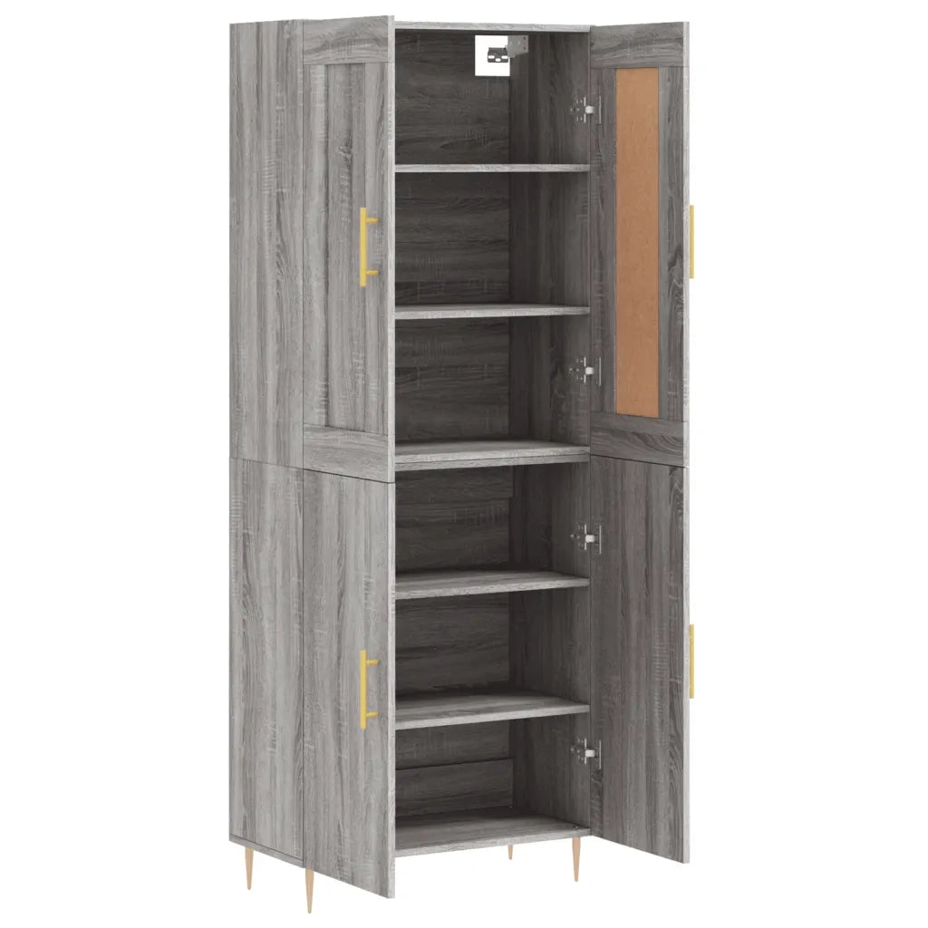 Credenza Grigio Sonoma 69,5x34x180 cm in Legno Multistrato 3199551