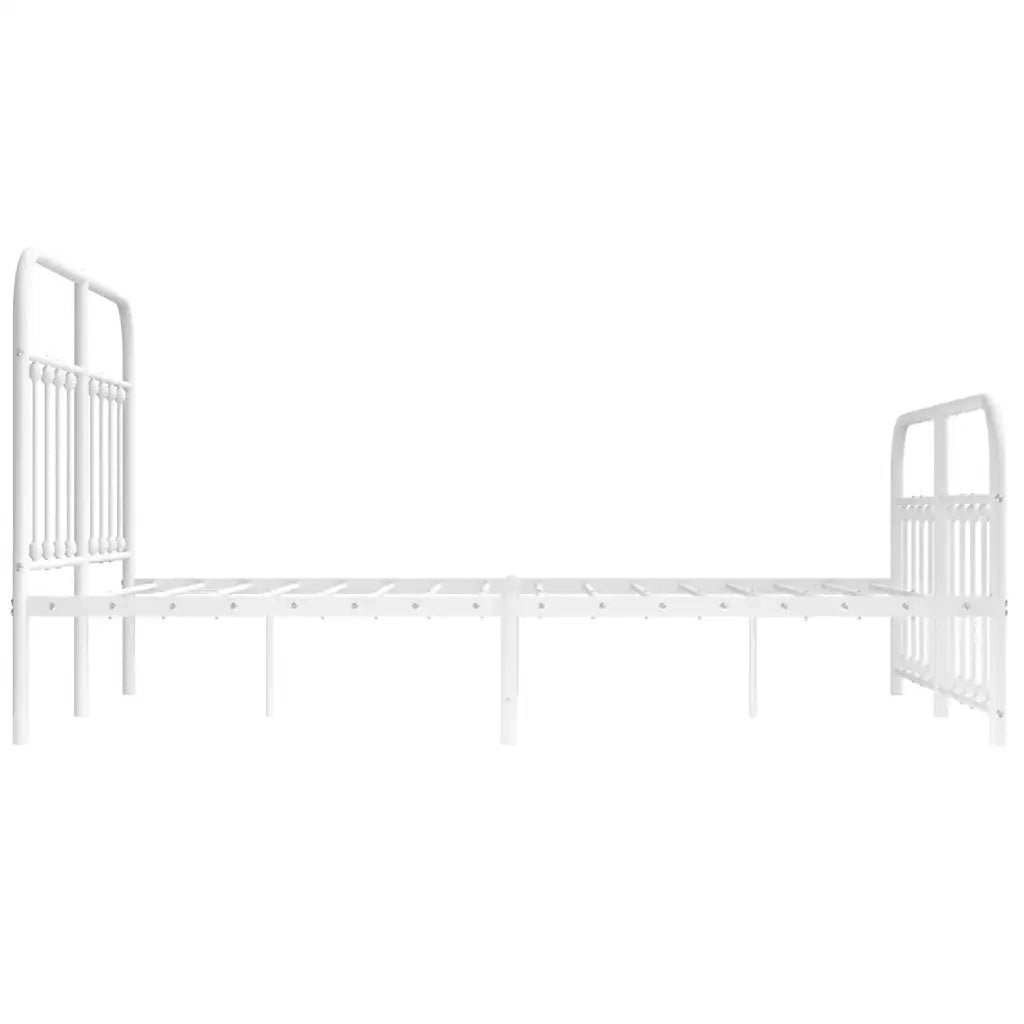 Giroletto con Testiera e Pediera-Struttura Letto Metallo Bianco 140x200 cm 216477