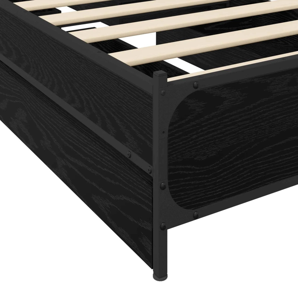 Struttura letto con testata con ruota Rovere Nero 80 x 200 cm 3429697