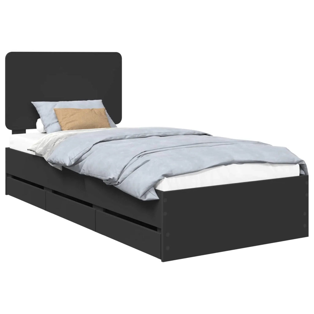 Struttura del letto-Giroletto Nero 100 x 200 cm Legno Ingegnerizzato 445633