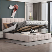 letto imbottito velluto crema 140 x 200 cm