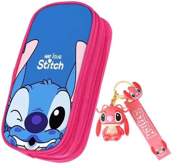 Etui a doppia tasca con chiusura a righello, porta chiavi rosso, accessorio per studenti, ufficio, scuola