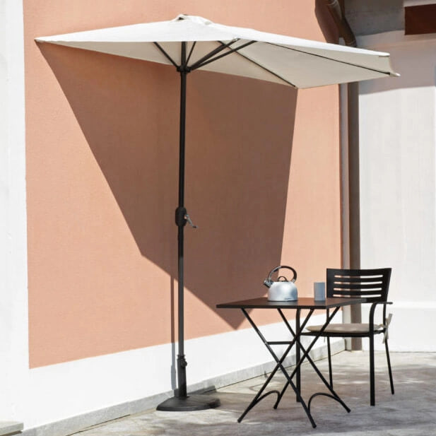 Mezzo Ombrellone da Giardino a Parete Ø3m Vorghini Ecrù
