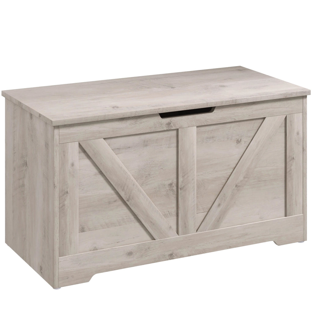 Coffre de Rangement Meuble d'Entrée Rustique 80x40x45cm Gris