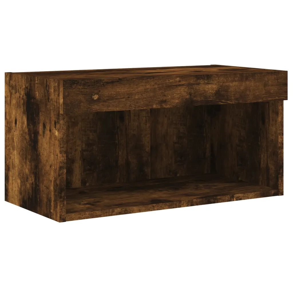 vidaXL Mobili TV a Muro con LED 8pz Rovere Fumo in Legno Multistrato