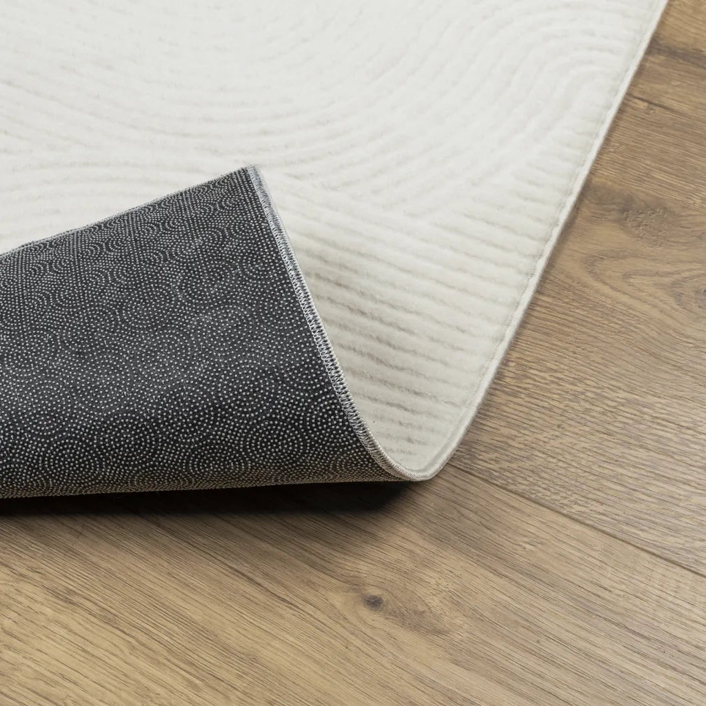 Tappeto IZA a Pelo Corto Aspetto Scandinavo Crema 140x200 cm 375441