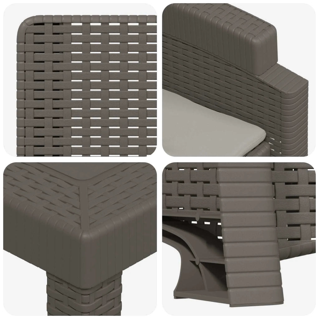 Set da Pranzo per Giardino 7 pz Grigio Chiaro PP 3430150