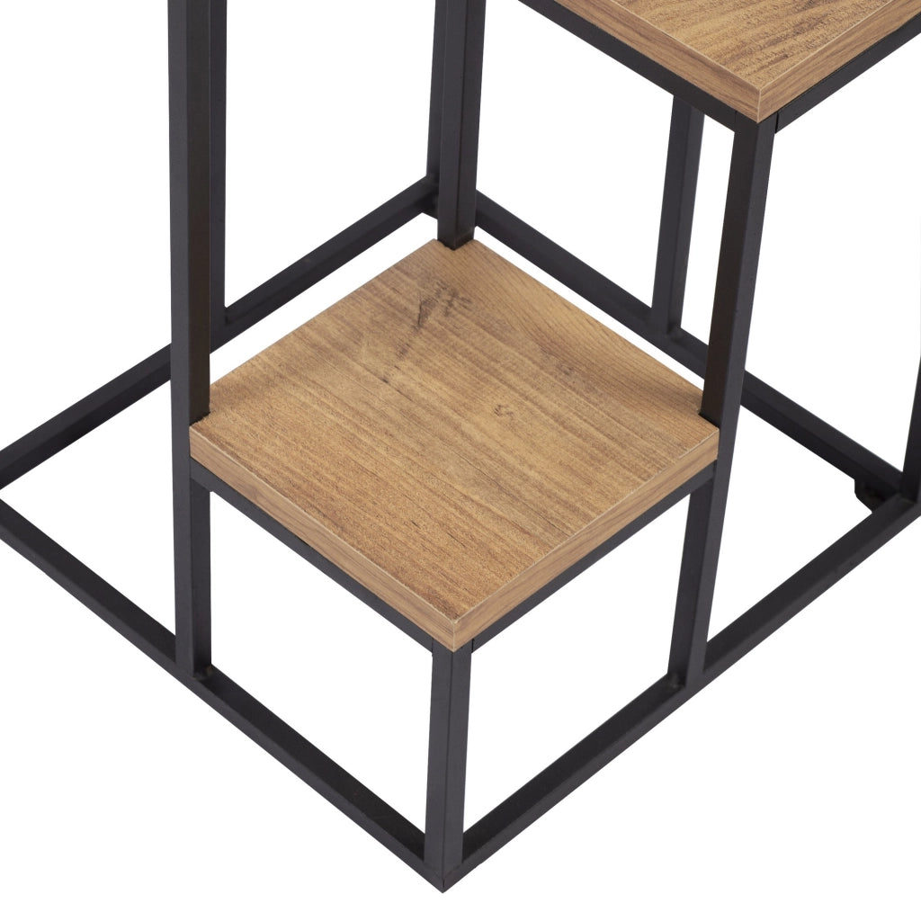 Mompeo, Scaffali 4 Ripiani, 34x65x39h cm Marrone Noce