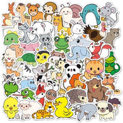 Sticker per Animali 50pz - Sticker a Cartone - Sticker Idrorepellente - Sticker in Vinile - Sticker per Bambini - Regalo Perfetto