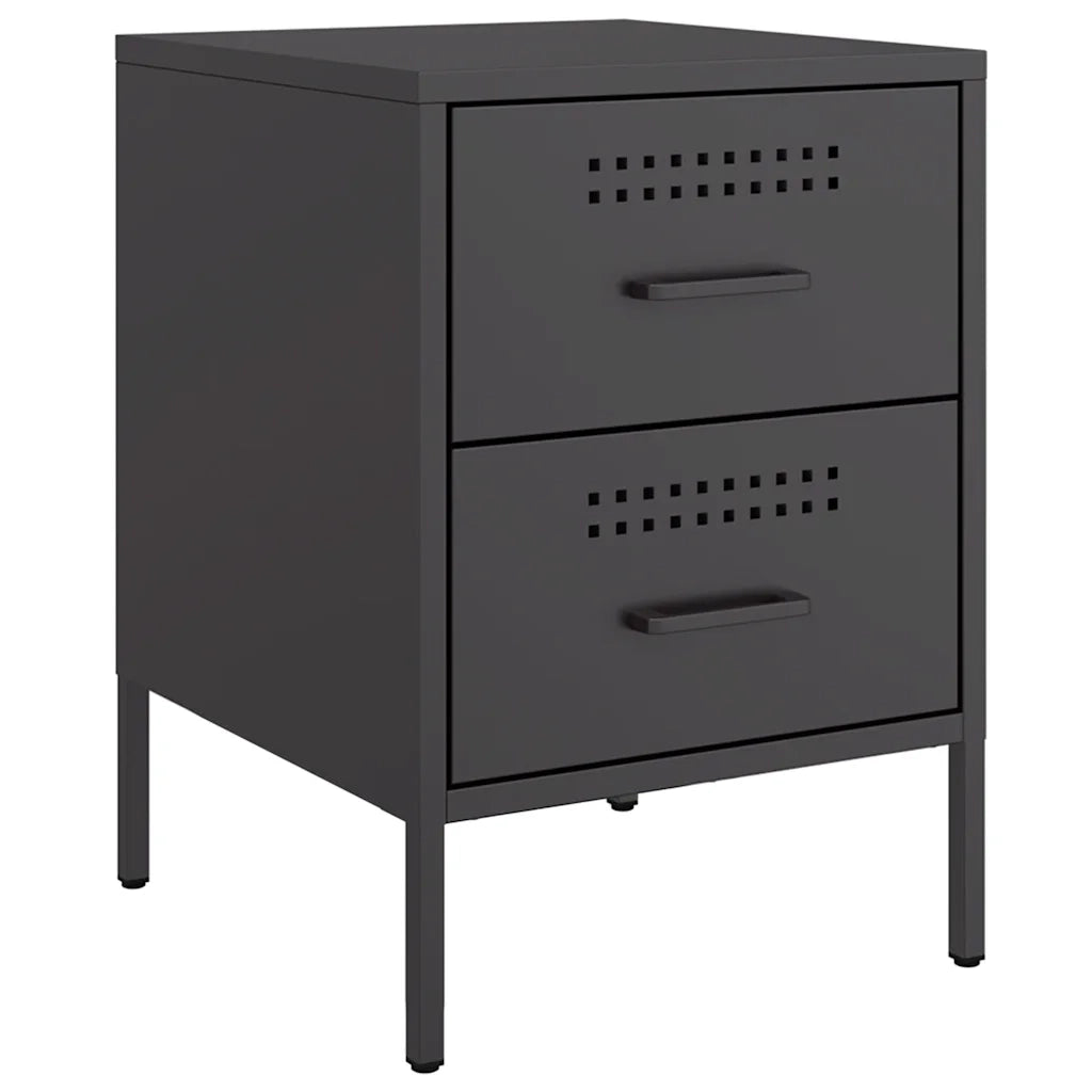 Comodino-Tavolino da notte Nero 36x39x50,5 cm in Acciaio 415193