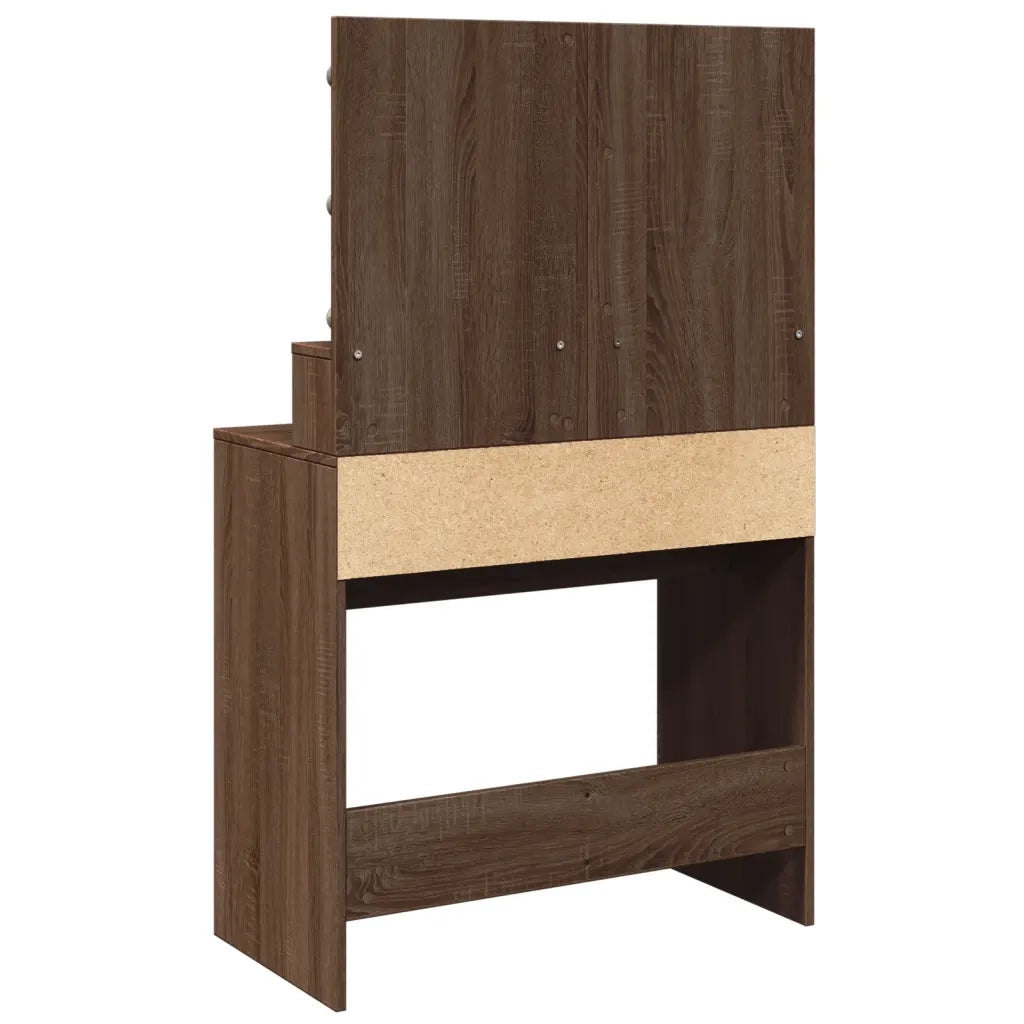 Toeletta con LED Rovere Marrone 80x41x134,5 cm