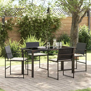 Set da Pranzo per Giardino 5 pcs Nero