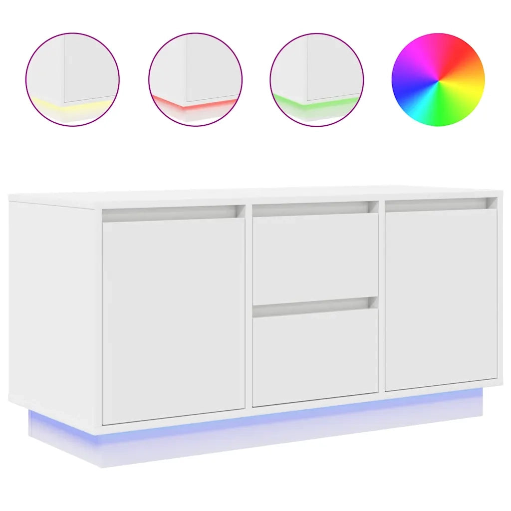 Mobile Porta TV con Luci LED Bianco 100x41x50 cm