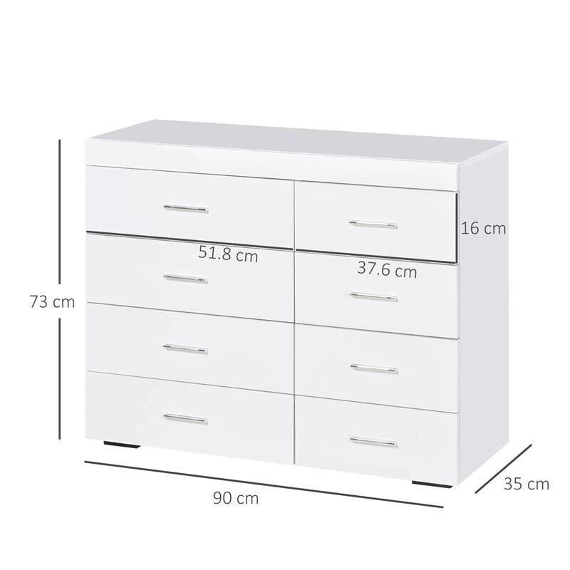 CASSETTIERA PER CASA E UFFICIO 90 X 35 X 73 CM IN LEGNO BIANCO