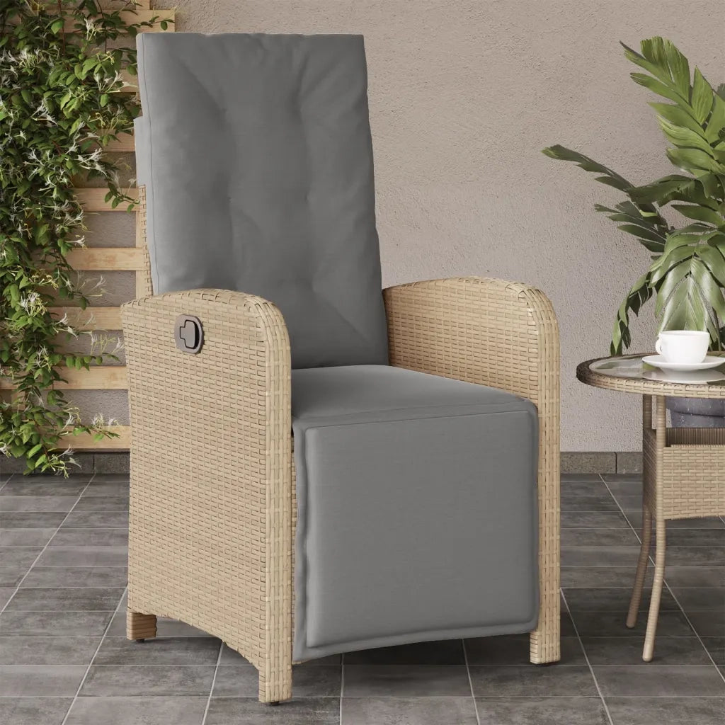 Sedie da Giardino Reclinabili 2 pz | Sedie da Esterno con Poggiapiedi Polyrattan