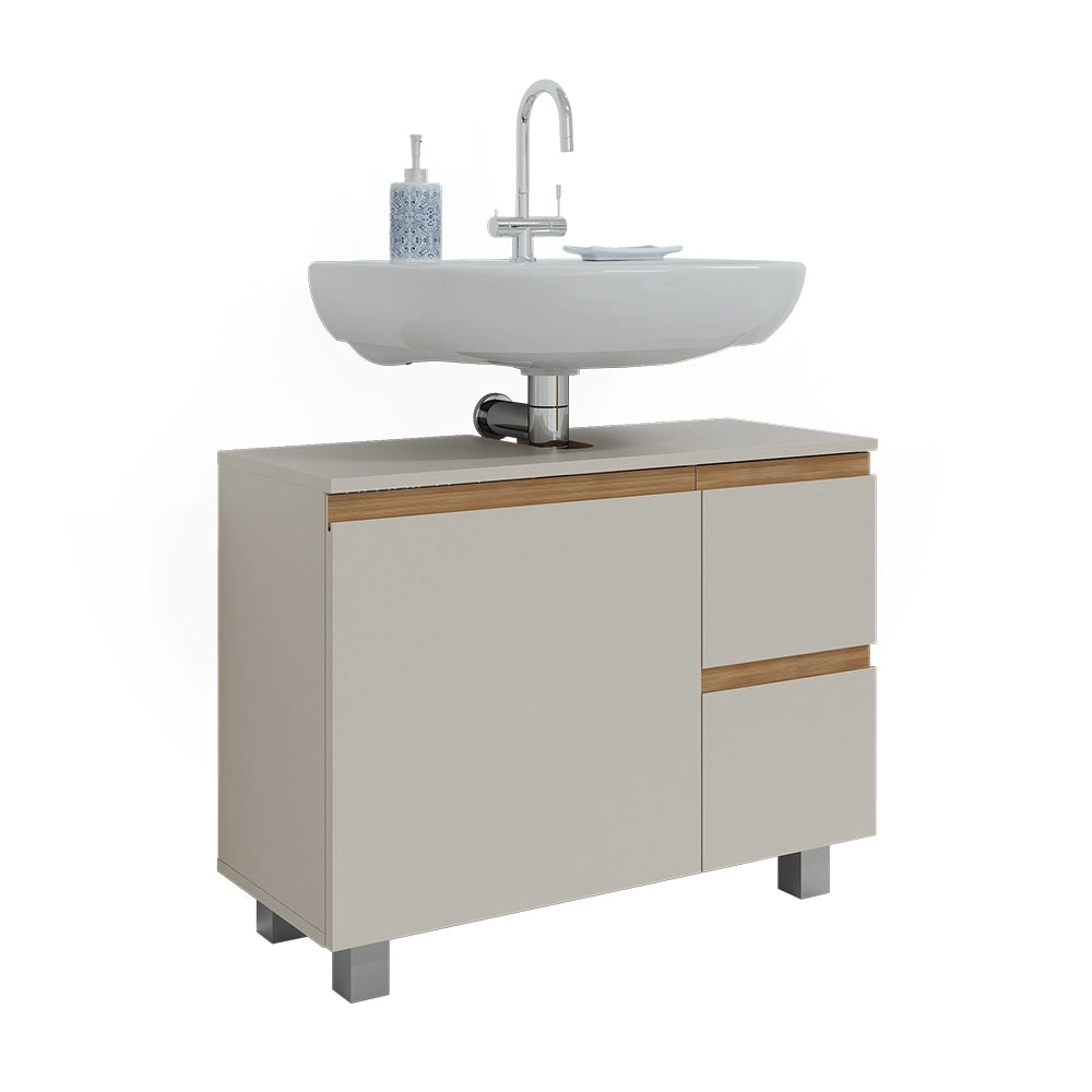 Vicco Mobile sottolavabo per bagno Cashmere/Artigianale 80 x 60.8 cm con 2 cassetti