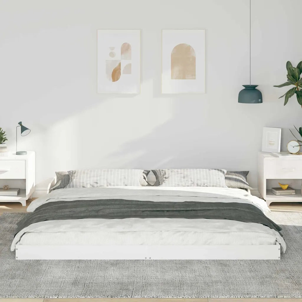 Struttura del letto Bianco 200 x 200 cm Pino massello