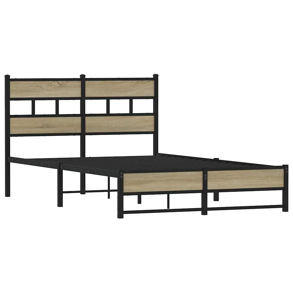 Giroletto senza Materasso in Metallo-Struttura Letto Rovere Sonoma 120x190 cm 993128