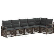 Set Divano da Giardino 6 pcs Grigio polyrattan 3435716