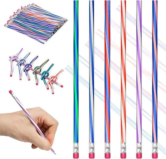 Potloden Premium per Bambini - Potloden Flexibili - Colorati - Ideali per Scuola - Prezzi Scolastici - Feste - Regali per Bambini