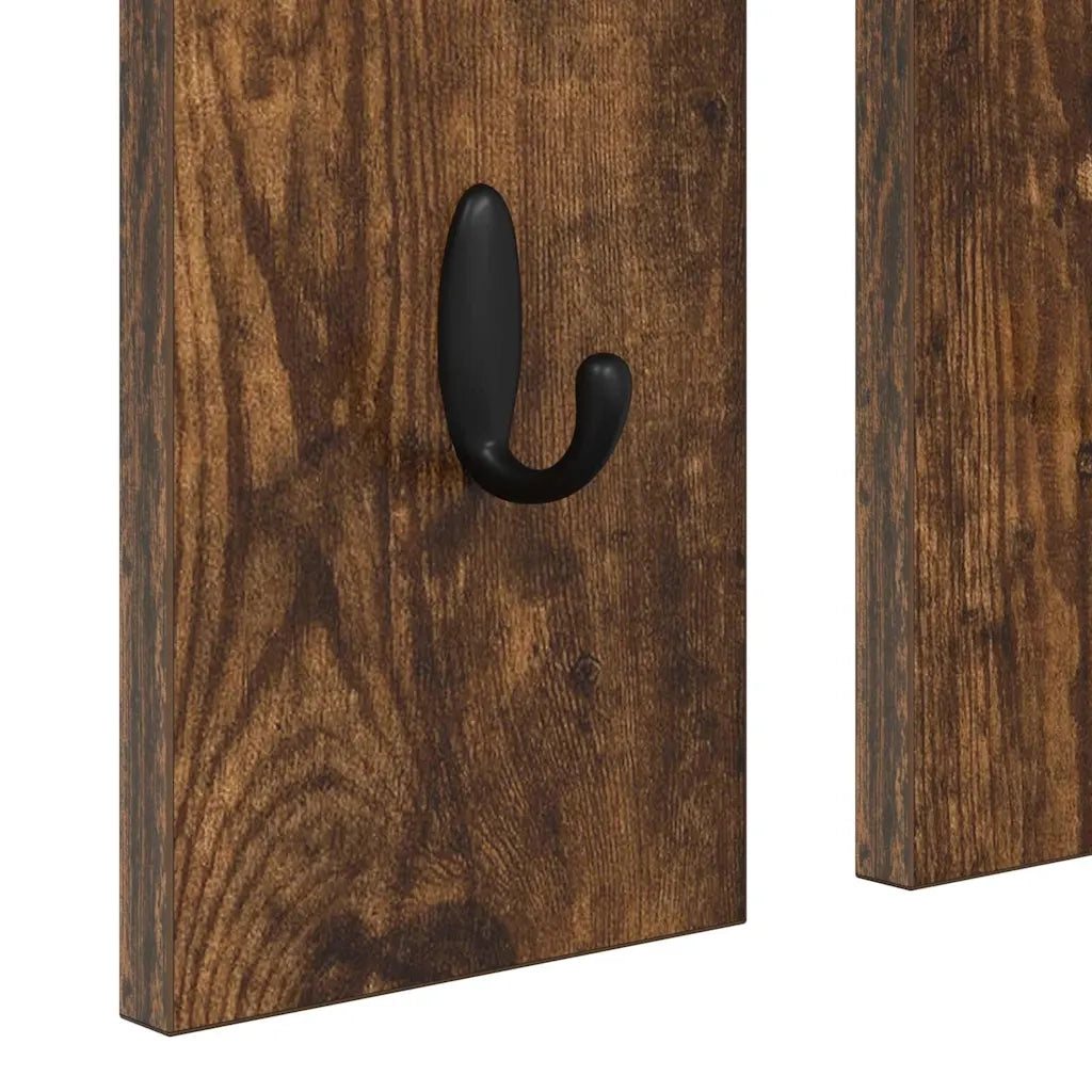 vidaXL Appendiabiti a muro con lo scaffale Rovere fumo 84 x 10 x 80 cm