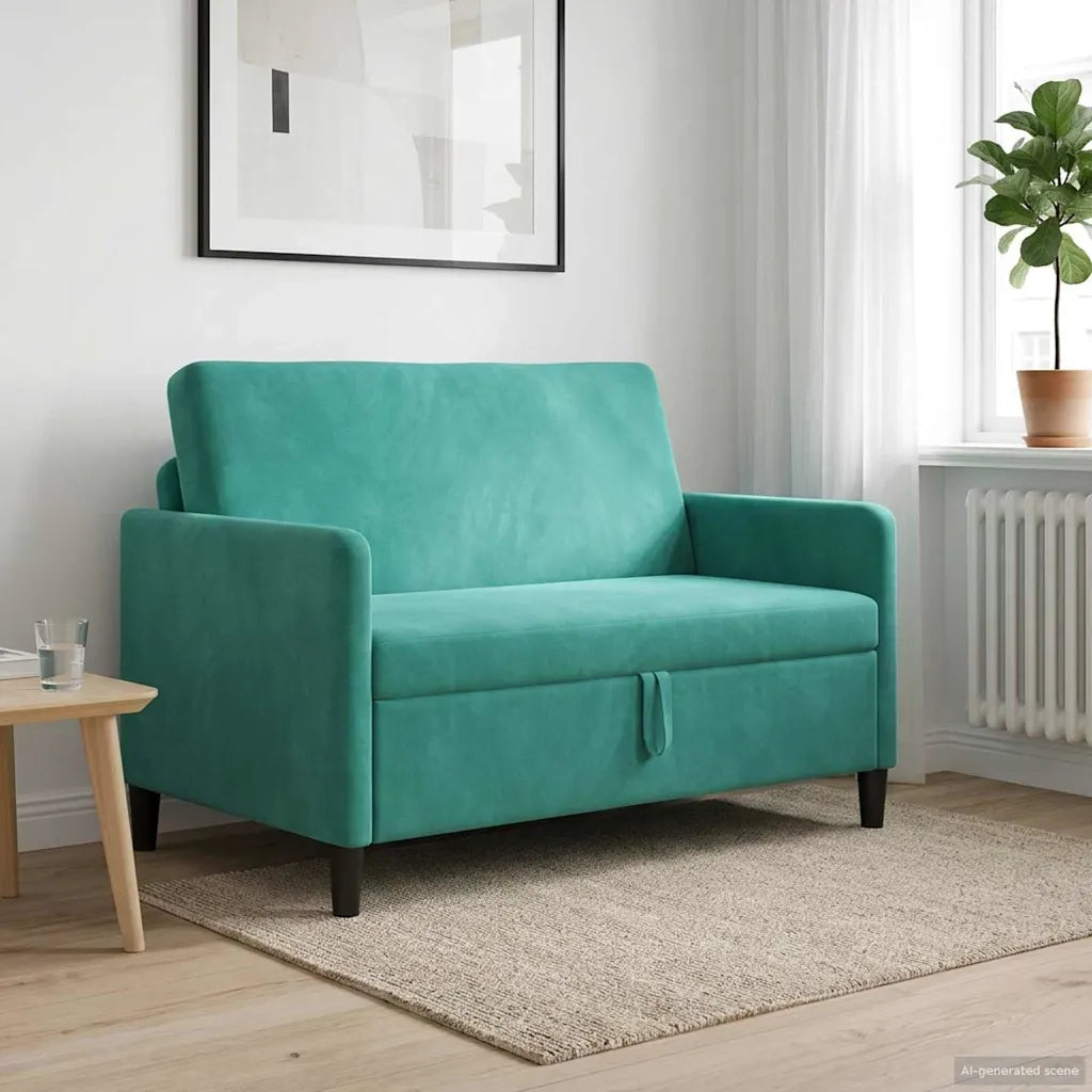 Divano con Storage Turchese 122 x 78 x 87 cm Poliestere 42036915