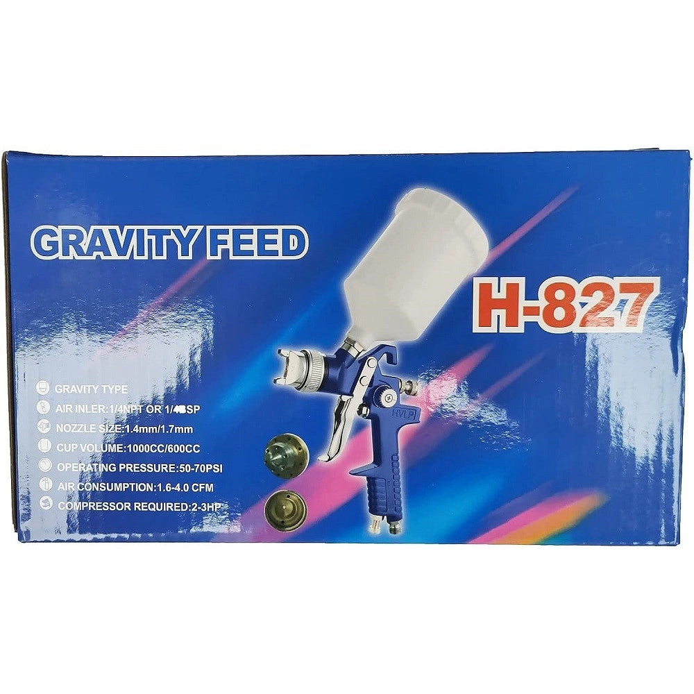 Trade Shop - Pistola Per Verniciare A Spruzzo Hvlp Aerografo Con Ugello Da 1,4mm Coppa 600cc -