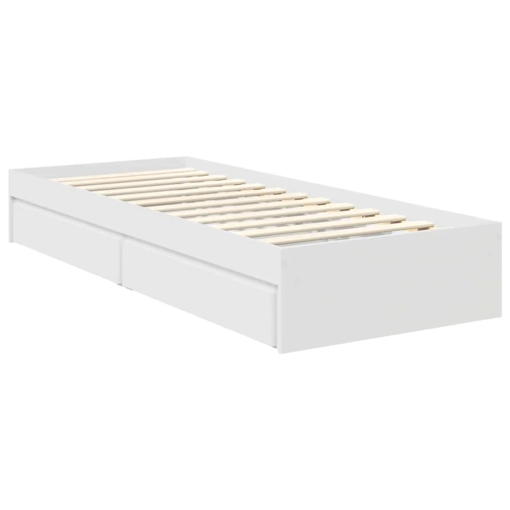 Letto con Contenitore Bianco 75 x 190 cm Legno multistrato 3411257