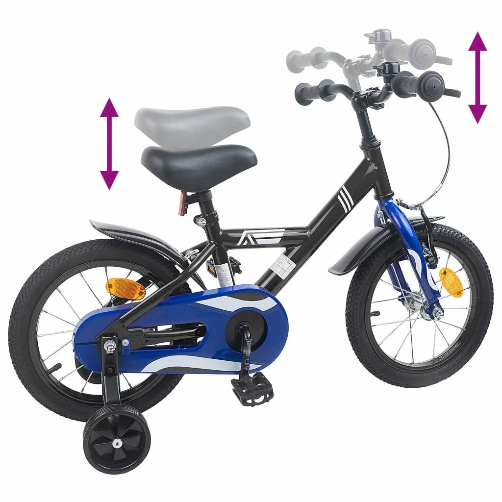 Bicicletta per Bambini 16 Pollici per bambini di 4-6 anni Nero 42009629