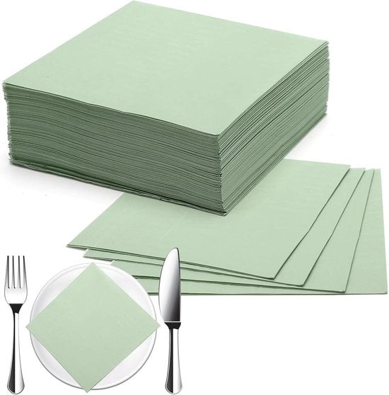 Serviette in carta saliegro 33x33 cm - serviette verde per matrimonio, compleanni, festa