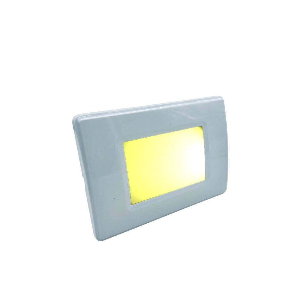 Faretto Led segnapasso da parete per scatola 503 doppia funzione fisso e emergenza 1.1w luce calda