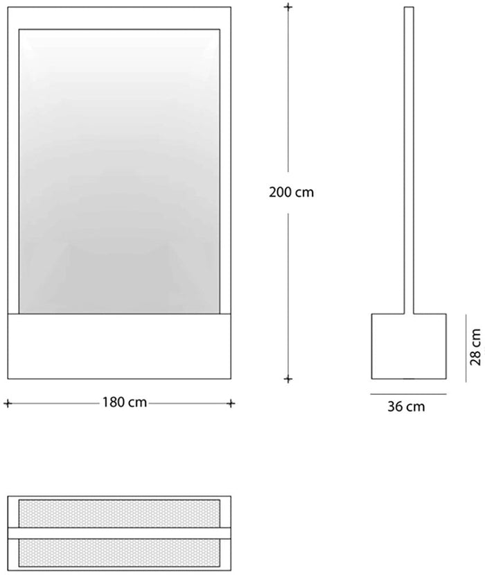 Cascata a Finestra Verticale 180x200x36 cm con Faretti in Acciaio Bianca