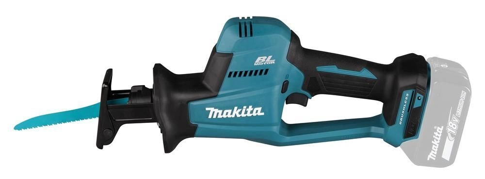 Makita DJR189ZJ Seghetto Diritto a Batteria Motore Brushless 18V Velocita' Variabile Fino a 3100 spm Luce LED Inclusa Valigetta Makpac e 3 Lame Colore Nero Blu