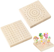 Display Standaard in Legno - Mini - Quadrato - 10 cm x 10 cm - Adatto per Orsetti e Attività Artigianali - 2 Pezzi