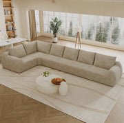 Divano in ciniglia con imbottitura in schiuma elastica 401 × 200 × 85 cm kaki