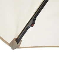 Ombrellone da Giardino a Braccio 3x2.5 m con Manovella e 8 Strisce LED a Energia Solare, Crema