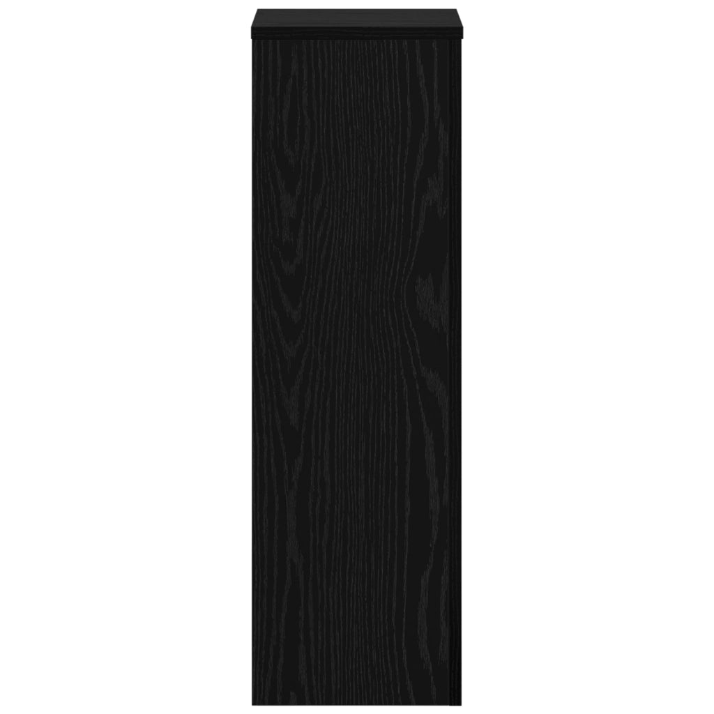 Portapiante 2 pezzi in rovere nero 25x25x80 cm in legno ingegnerizzato