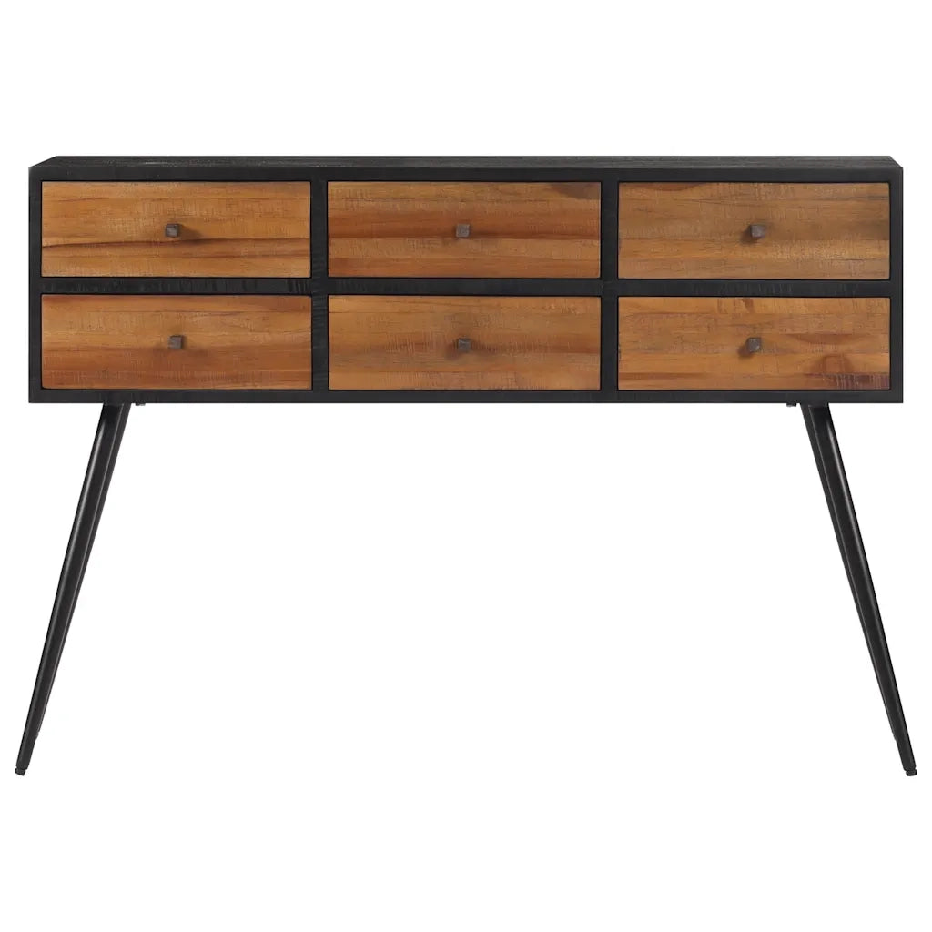 Tavolo Consolle con Cassetti 116x30x76cm Teak Massello Recuperocod mxl 134277