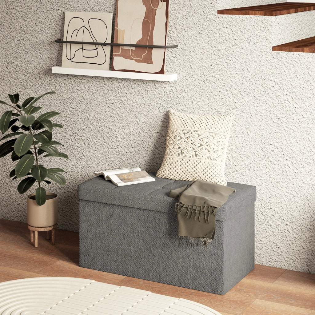 Letto contenitore imbottito ¨C zephmum ¨C grigio scuro 76x38x38 cm