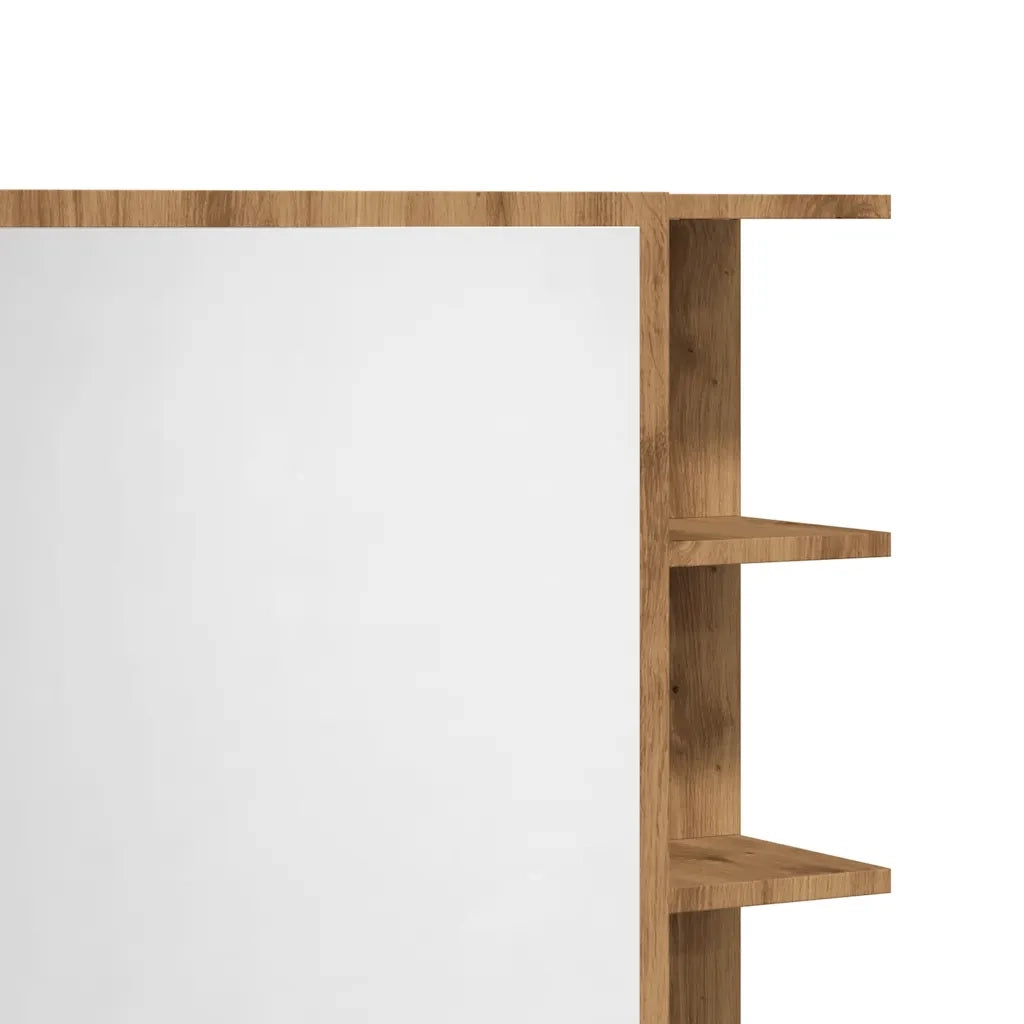 vidaXL Mobile Bagno con Specchio Rovere 62,5x20,5x64 cm Multistrato
